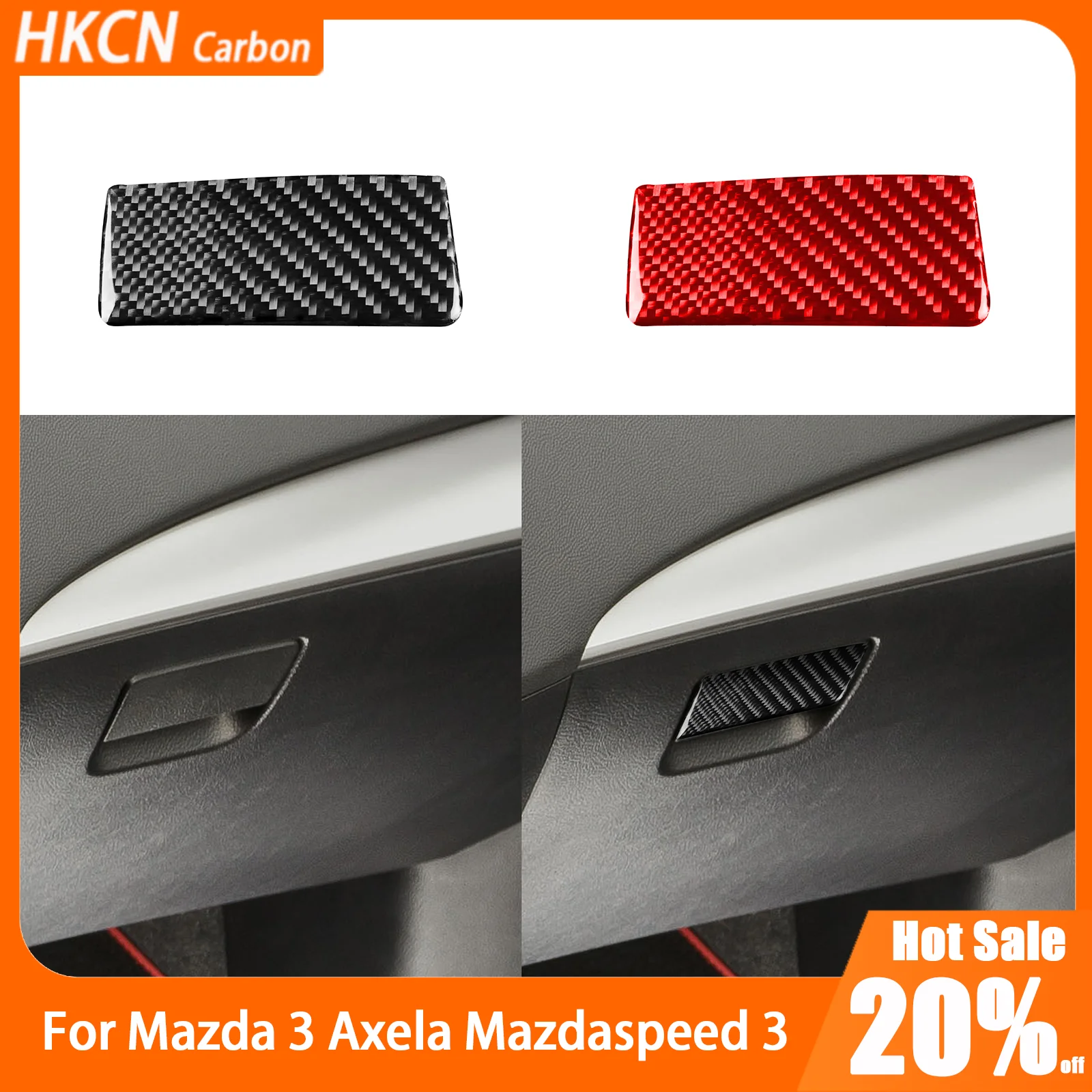 

For Mazda 3 Axela Mazdaspeed 3 2010—2013 Carbon Fiber Copilot Storage Box Handle Pad Car Accessories Interior Cover Trim Sticker