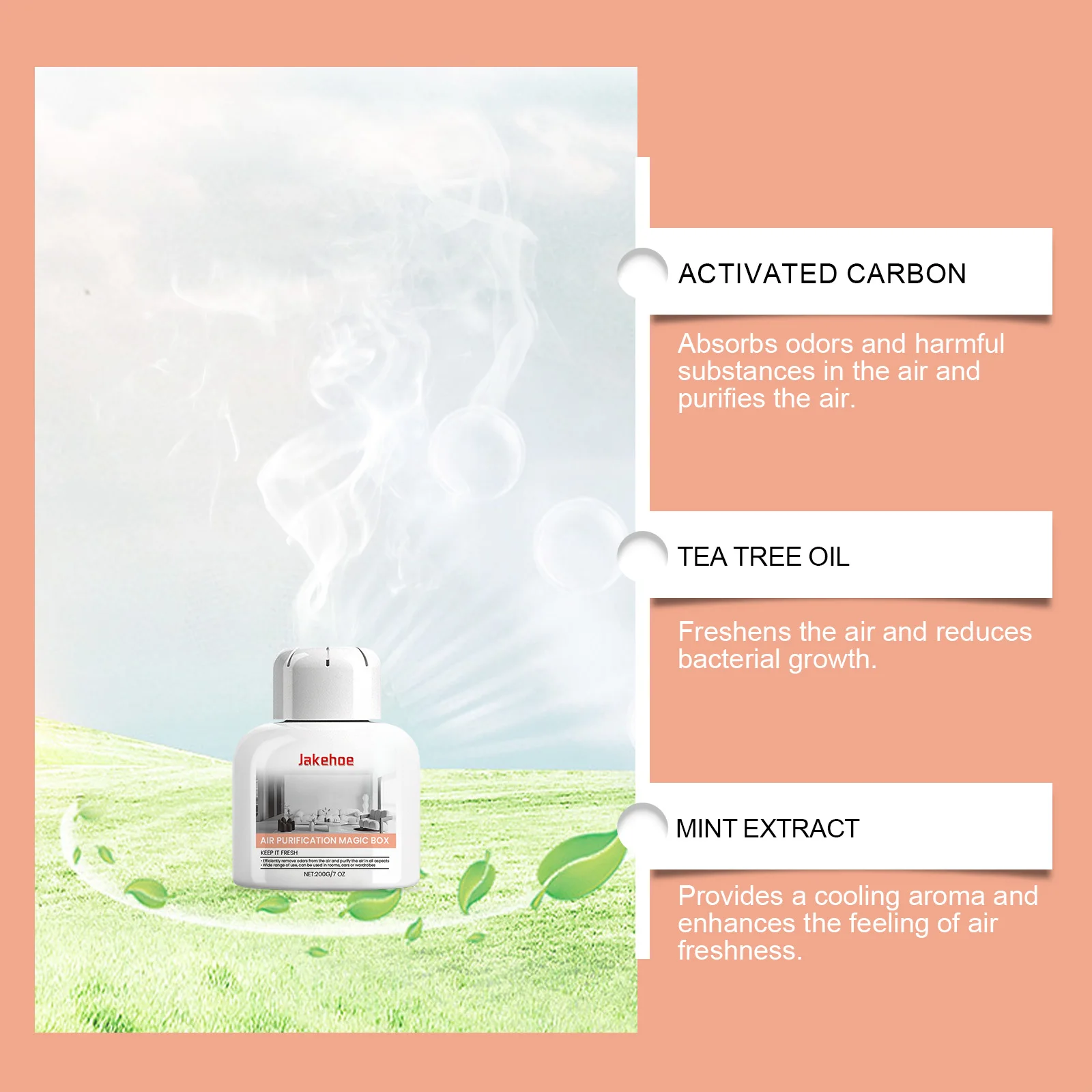 صندوق تنقية الهواء 200 جرام، معطر هواء منعش يدوم طويلاً، إزالة الروائح الكريهة، تأثيث منزلي، معطر هواء مريح وسهل الاستخدام #4