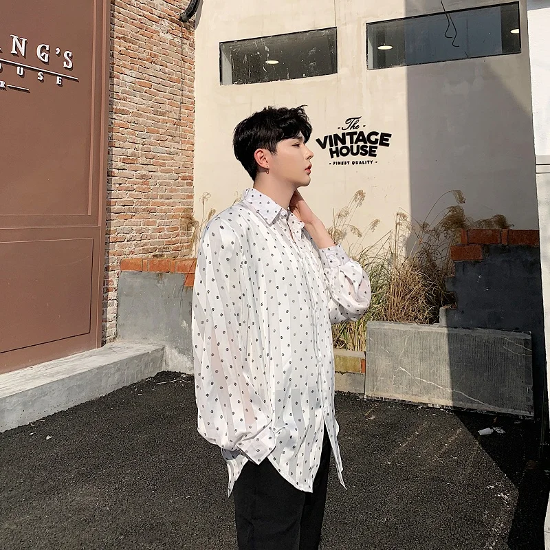 

Spring Autumn Men's Long Sve irt Thin Design Printed Sun Protection Outerwear Cool Haome Casual Faion Polyester Cot...