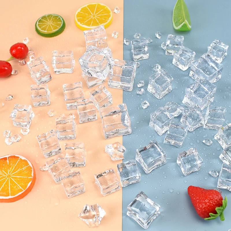 Искусственные Акриловые Кубики льда, 10 шт., искусственные кристаллы, украшения для свадьбы, бара, вечевечерние, пива, аксессуары, виски, напитков, реквизит для фотографии