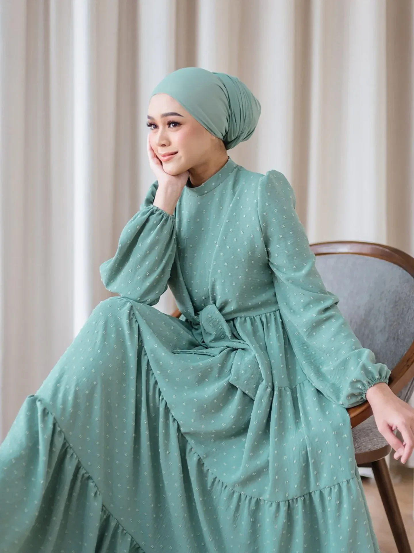 

Ramadan Muslim Women Ruffles Maxi Dress Dubai Abaya Turkey Kaftan Femme Musulmane Vestidos Eid Djellaba Caftan Marocain Robe New