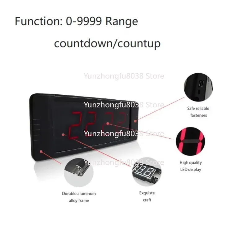 عداد رقمي صمام ثنائي باعث للضوء بشاشة حمراء مكون من 4 أرقام مقاس 1 بوصة مع وظيفة العد التنازلي لسطح المكتب للتعلم المنزلي الداخلي #5