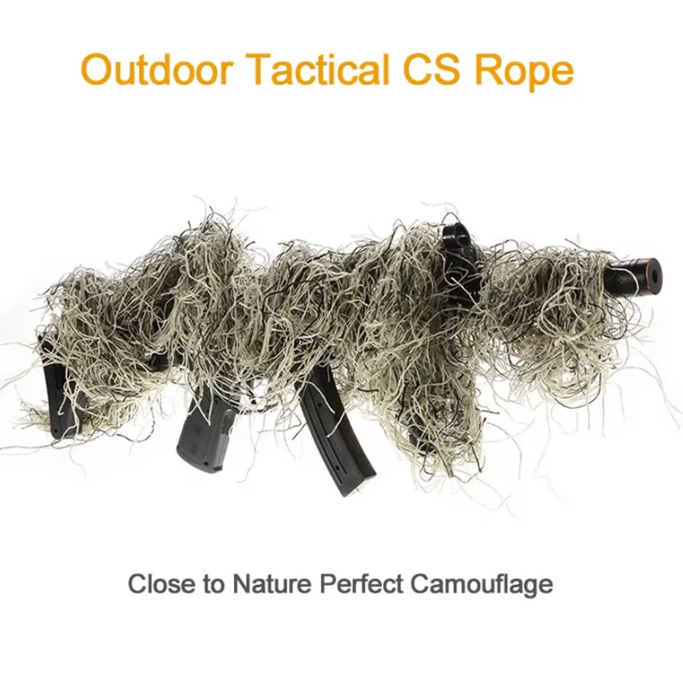 

Outdooor Jungle Desert color Grass style Hunting Wrap Rope Ghillie Suits Stuff Cover For Camouflage Hunt Clothing Parts Elastic