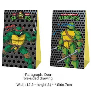 في سن المراهقة متحولة سلاحف النينجا حقيبة هدية حلوى الكرتون ، ديكور حفلة عيد ميلاد ، كيس ورق للوجبات الخفيفة ، لوازم الحفلات ، جديد أفضل 8 حقيبة ظهر سلحفاة النينجا مبيعا - رقم 6