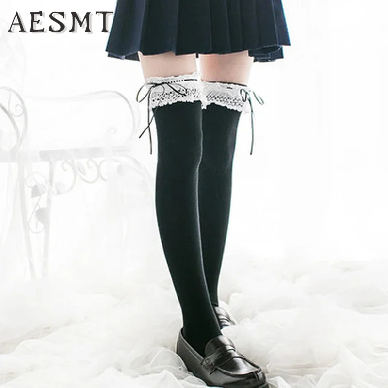 

Cosplay Anime Lolita Maid Girls Lace Thigh High Socks Over Knee Leg Warmer Leggings Sexy Cotton Stocking Halloween Accessories