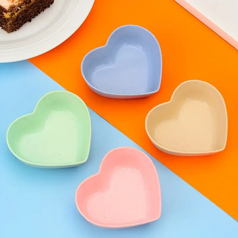 Kitchen Sauce Dish Dipping Soy Sauce Cup Heart-Shaped Food Sauce Bowl Small Appetizer Plates Snack Plate Seasoning Dish