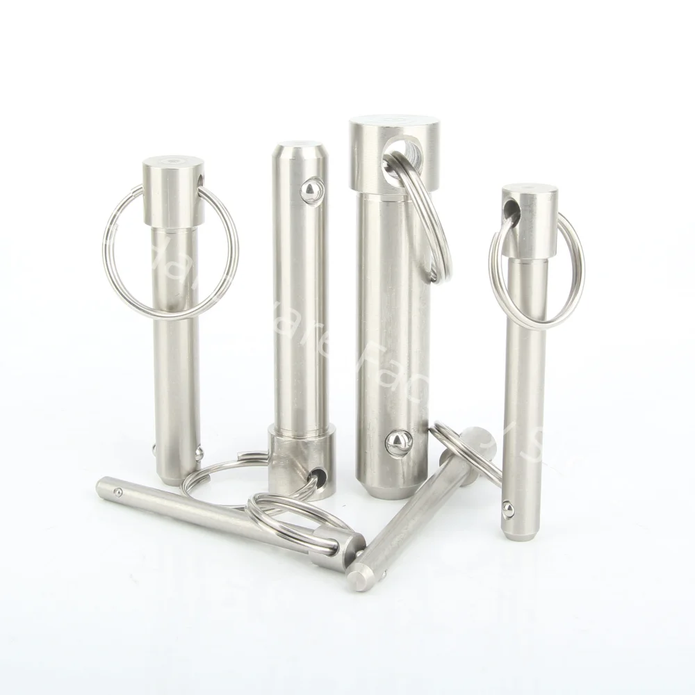 Single Bead Spring Type Quick Release Pin All Stainless-Steel Ball Lock Pin with Pull Ring