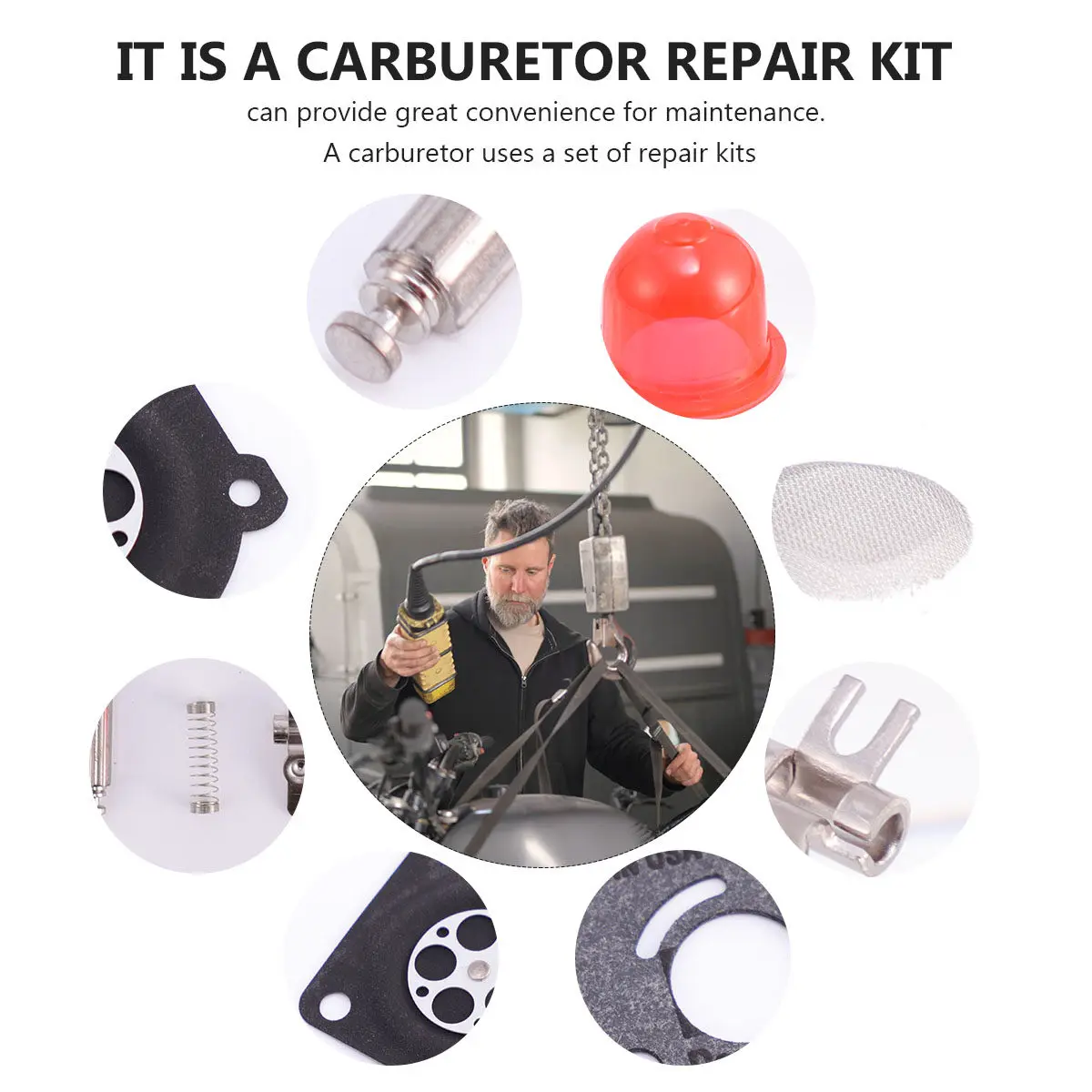 

Carburetor Repair Kit Compatible for Zama Rb-73 Blower Grass Trimmer Gaskets Diaphragm Set Durable Easy Installation
