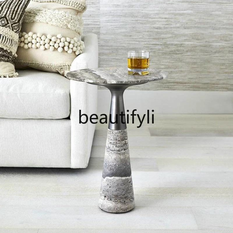 

B61 Natural marble edge several designer modern simple living room sofa household round small table
