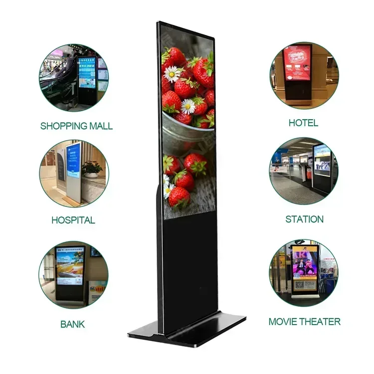 Advertising Machine Indoor Floor To Ceiling Digital LCD High-Definition Display Player Android/10Pinots Touchable/Optional Size