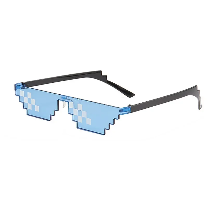 Fashion Glasses Shades 8 Bit Pixelated Ladies Sunglasses Unisex Eyeglasses Mosaic Sunglasses Funny Vintage Thug Life Glasses