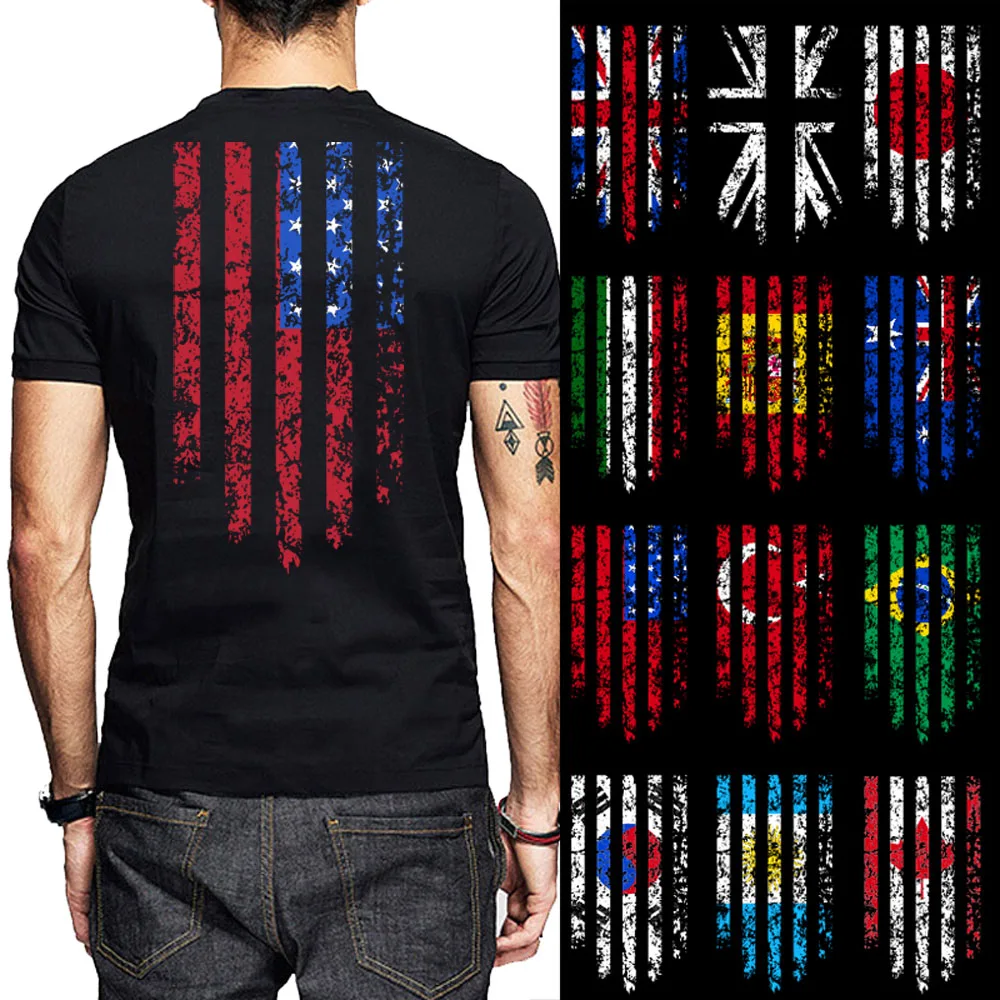 Flag (ANY COUNTRY) Print Men TShirt Argentina Korea Canada Brazil Turkey USA Australia Spain Italy Japan UK Cotton O Neck Shirts