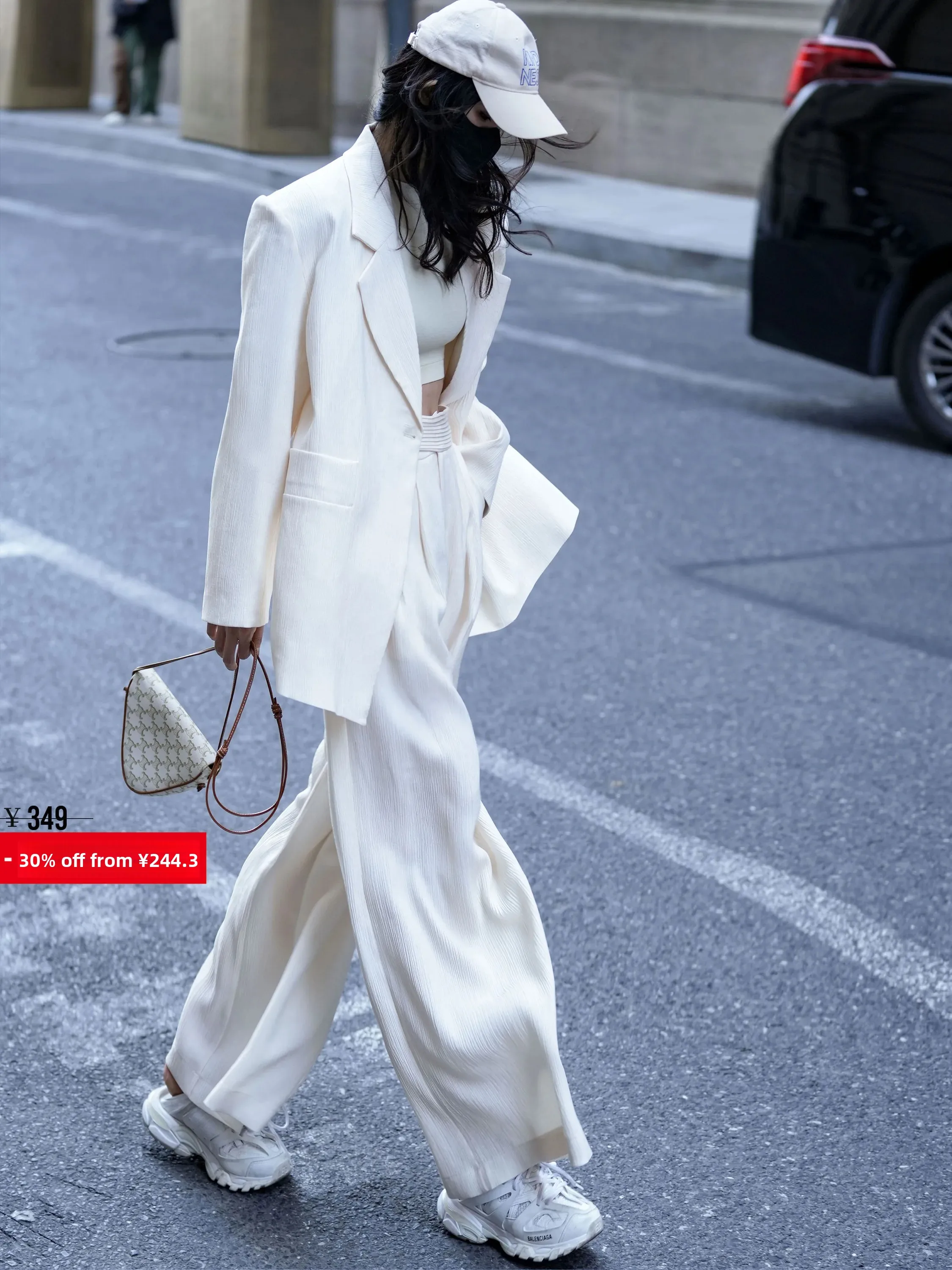 Luna7xi Women's Khaki Drapey Suit Jacket Commute Style Loose Fit Long Sleeve Classic Collar One Button Pure Color Spring