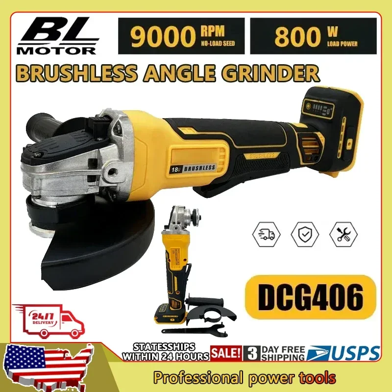 

Аккумуляторная угловая шлифмашина (УШМ) DeWalt DCG406 125 мм, бесщеточная, 9000 об/мин, для резки и полировки, 20В