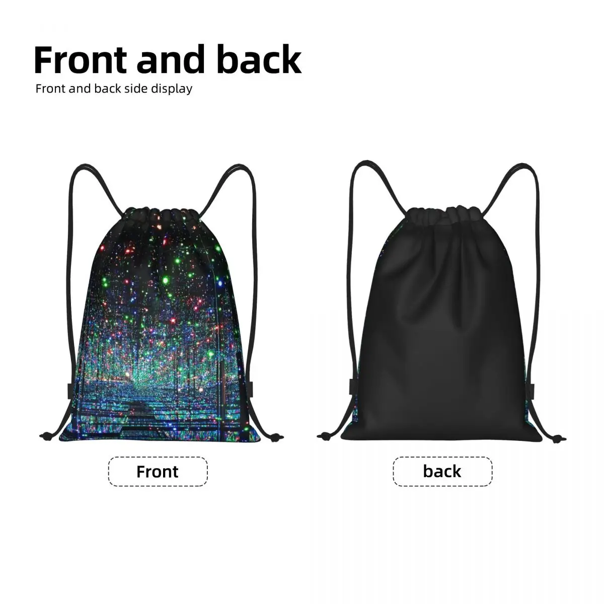 Yayoi Kusama Aesthetic Neon Drawstring Bag Men Women Portable Gym Sports Sackpack Shopping Backpacks