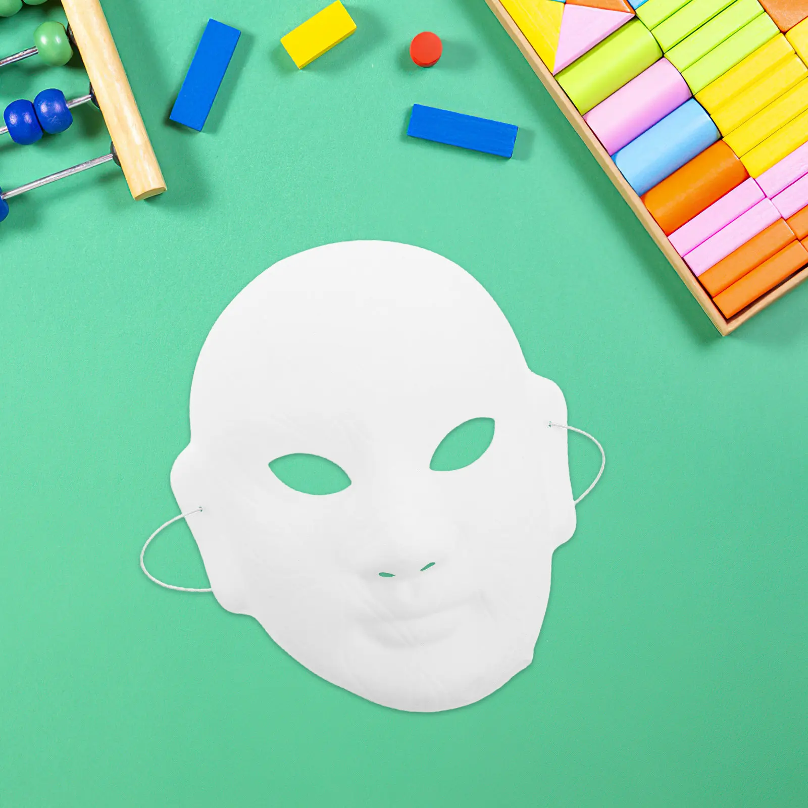 DIY Blank Peking Opera Face Mask Embossed Outline Paintable Theater Prop for Art Projects Kindergarten - view 2