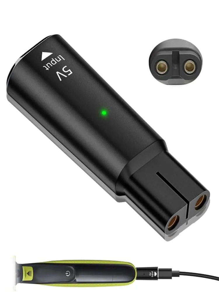 KVIFO 5V Type-C Shaver Adapter Charging Converter for Philips One Blade QP2724 QP2834 QP4530 QP1924 with Charging Indicator