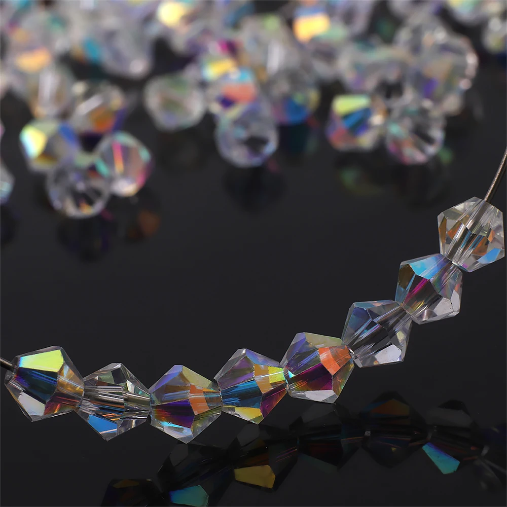الأوجه كريستال زجاج Bicone الخرز AAA جودة لامعة AB إنهاء فضفاض الخرز DIY بها بنفسك اليدوية صنع المجوهرات أساور أقراط