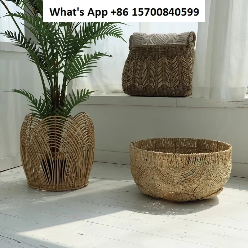 

Rattan basket American storage Nordic basket natural handmade designer B & B storage