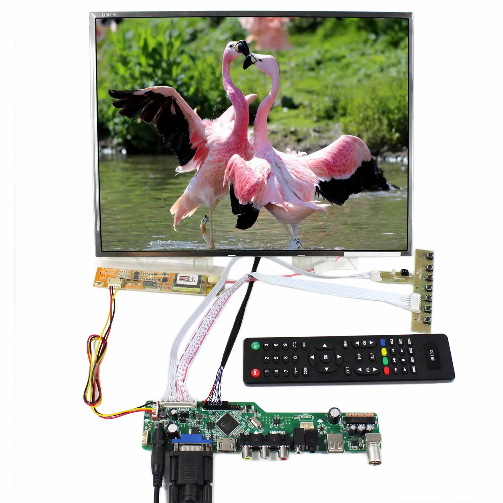 

HD MI VGA AV USB RF LCD Controller Board 14inch 1024x768 LCD Screen N141X6 LP141XA LTN141XF