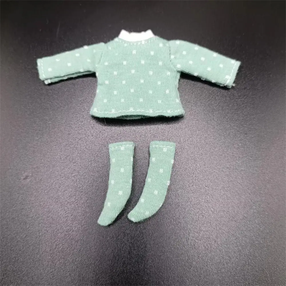 Fashion Suit Tops Obitsu 11 Clothes Mini Socks Dress Up Doll Dot Blouse Play House T-shirt OB11 Bottoming Shirt 1/12 BJD