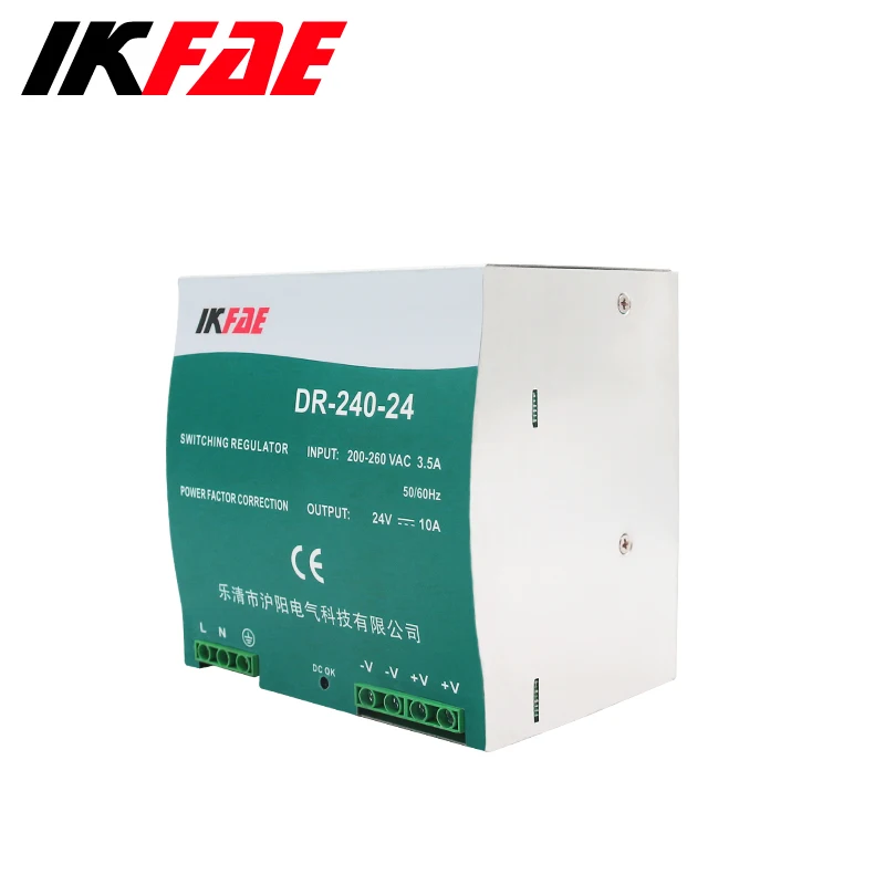 Imagem -03 - Din Rail Switching Power Supply 240w Entrada 200-260v ac para dc 24v 48v Saída Eletrônica Industrial Dr240