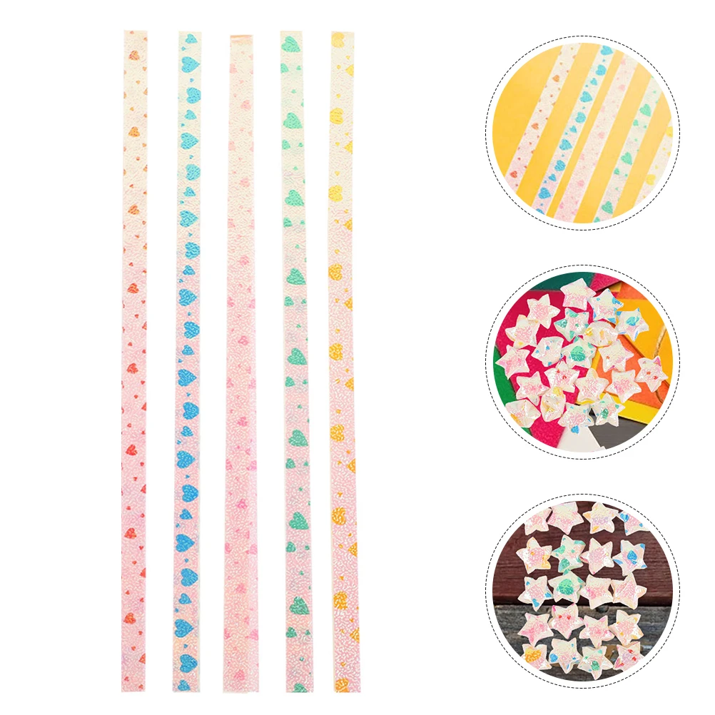 200 szt. Perłowe Paski Papierowe w Kształcie Gwiazdek do Origami, Rękodzieła, Prezent dla Dzieci, Dekoracja DIY, Jasne Kolory, Wzorzysty Papier do Składania