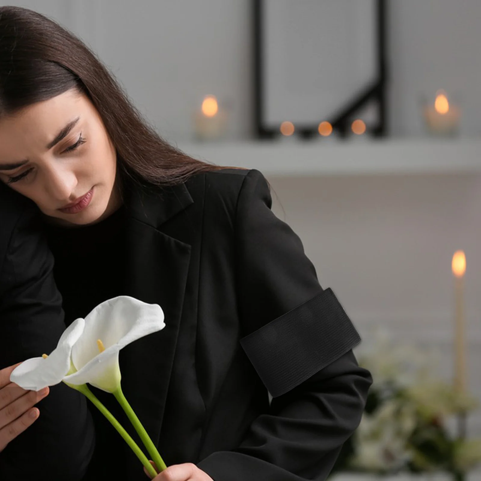 

15Pcs Memorial Black Mourning Armbands Elastic Twill Funeral Bands for Respect Tribute Ceremony Remembrance Mourning Badge Guard