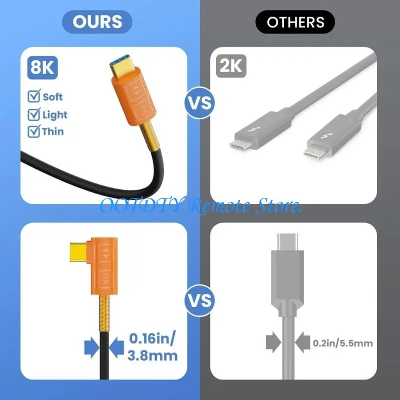 

Кабель TypeC USB4, 240 Вт, передача данных 40 Гбит/с, удлинитель USB C, эффективный видеовыход 8K60 Гц