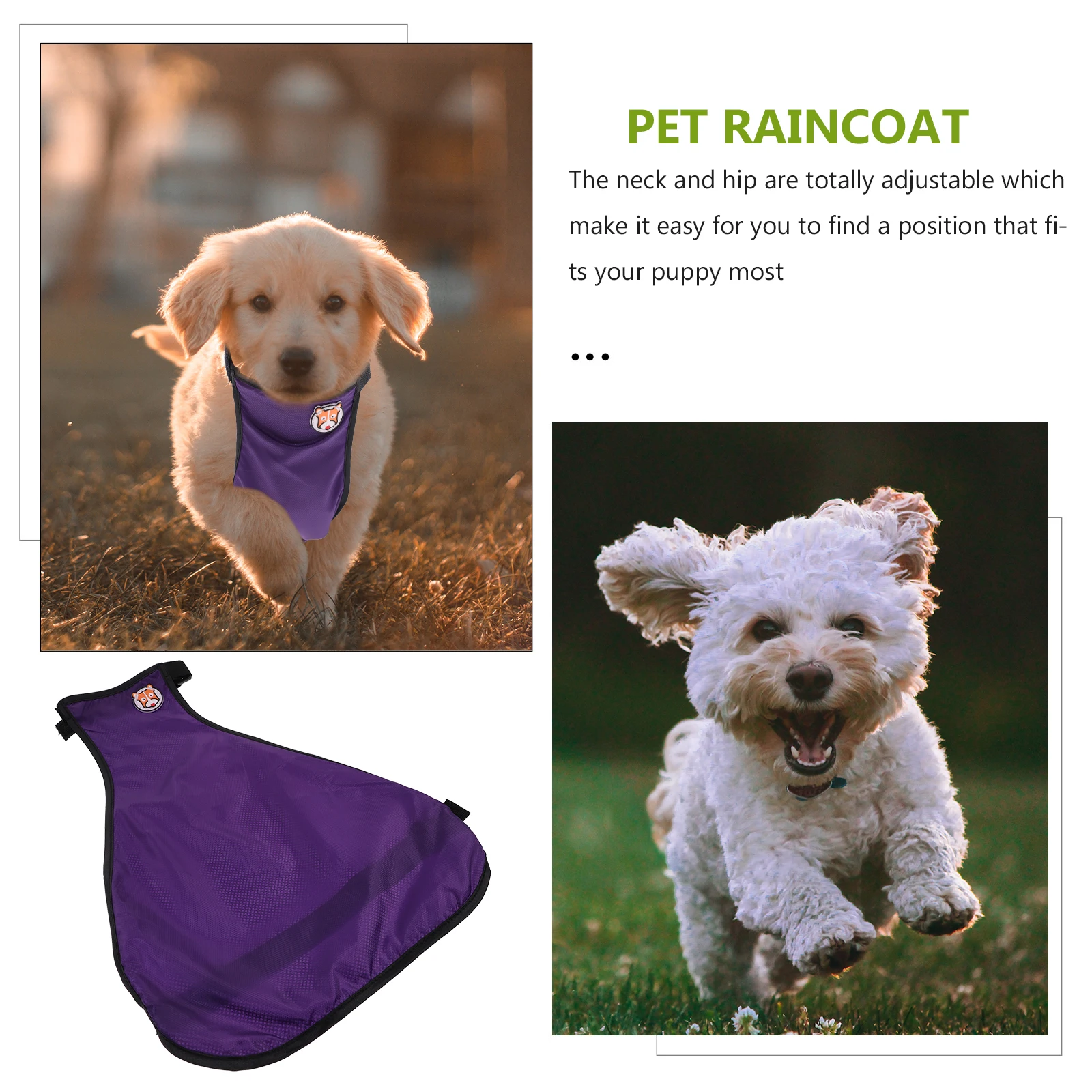 

Dog Rain Coats Waterproof Doggie Raincoat Jacket Pet Clothes Belly Protector for