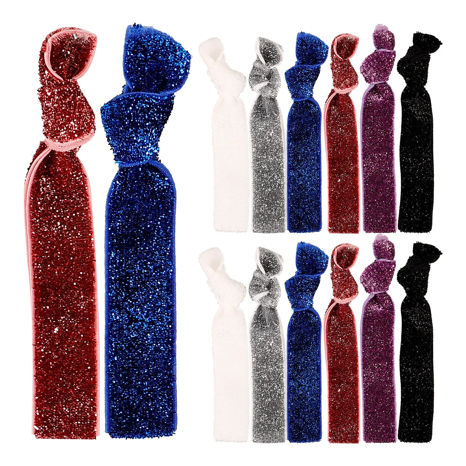 

18Pcs Creaseless Hair Circles Elastic Hair Ties No Damage for Girls Women Kids Sparkly Glitter Stretchy Ponytail Holders Bulk