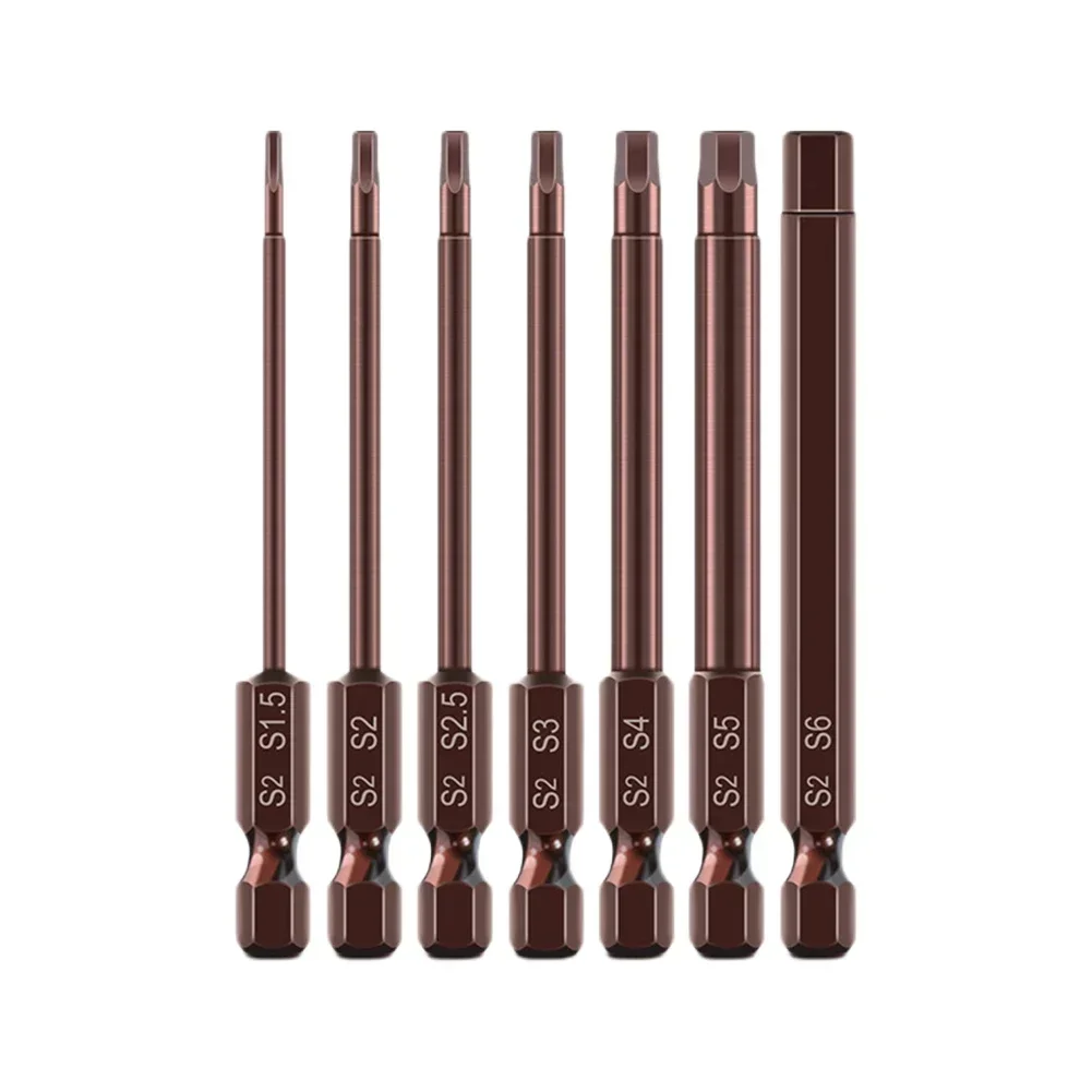 1pc 65mm Hex Head Screwdriver Bits H1.5-H6mm Magnetic Hexagonal Shank Electric Screwdriver Bits Power Tool Parts