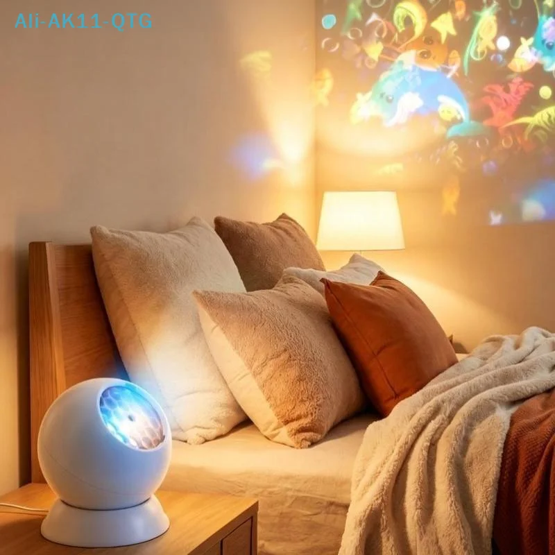 Hot LED Ocean Projector Night Light 360 Degree Rotating Dynamic USB Powered Ambient Lamp For Game Living Room Decor