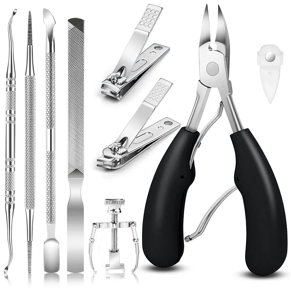 A Sturdy Toenail Clipper Set Suitable for Thick Nails and Internal Nails, with 7PC Stainless Steel Toenail Clippers for Trimming