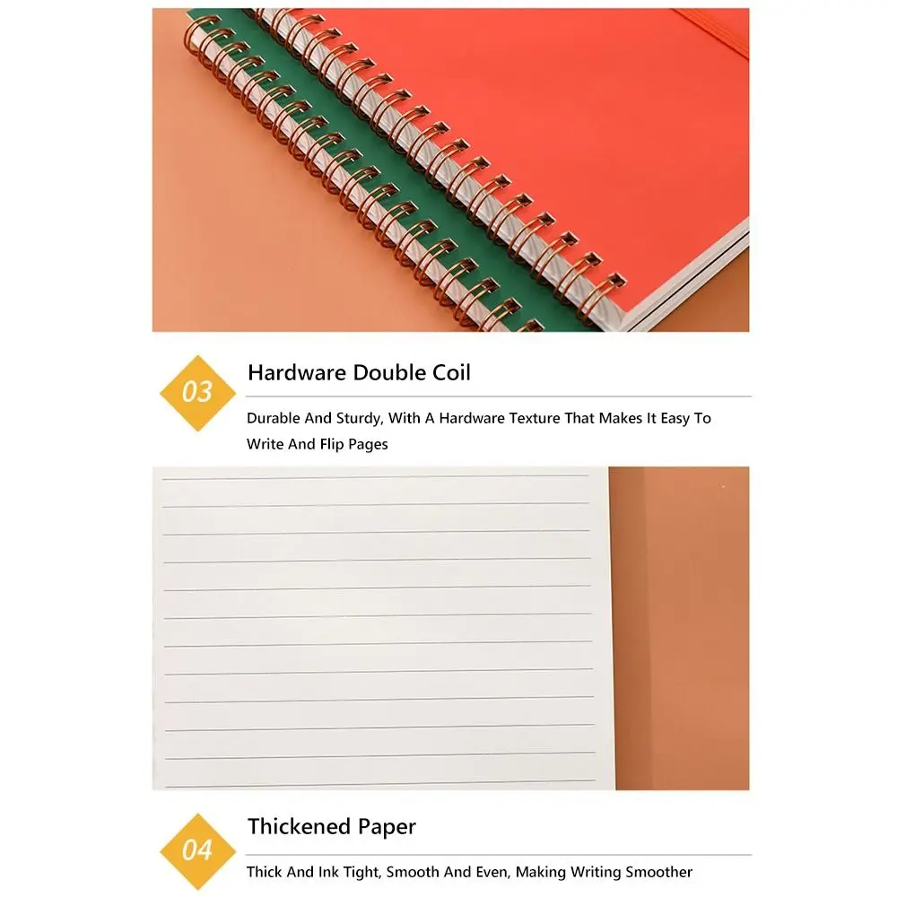 Quaderno a spirale con design a cinghia B6, diario con rilegatura a spirale addensata, blocco note semplice, libro di scrittura per studenti per l'ufficio scolastico