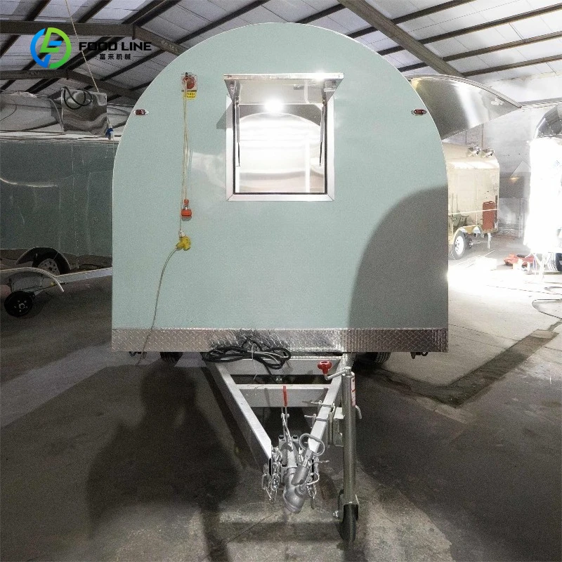 Ice Cream Round Trailer with Stainless Steel Working Bench and  Equipments