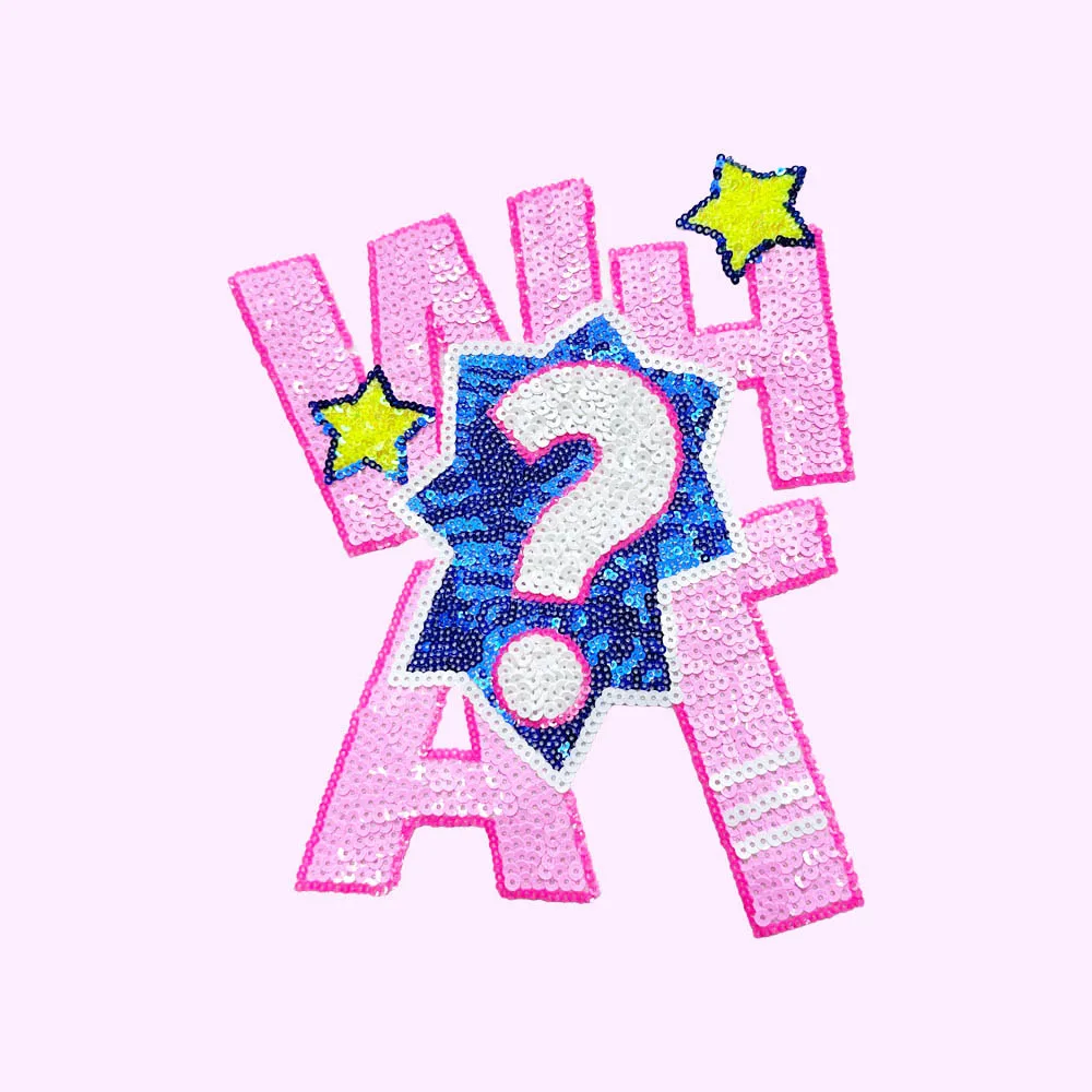1 Piece 19*23.5cm Sequined Letter Design Patch Fashion Shining Iron On Patch for Clothing DIY Accessories Back Adhesive