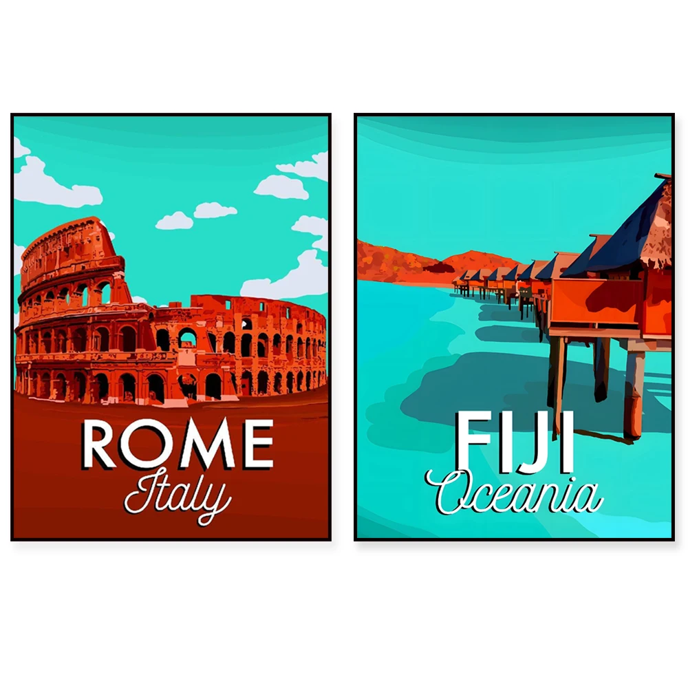Cape Verde Africa, Colombia, Netherlands, Nashville Tennessee, Havana, Fiji, Morocco, Rome, Mauritius, Toronto travel poster