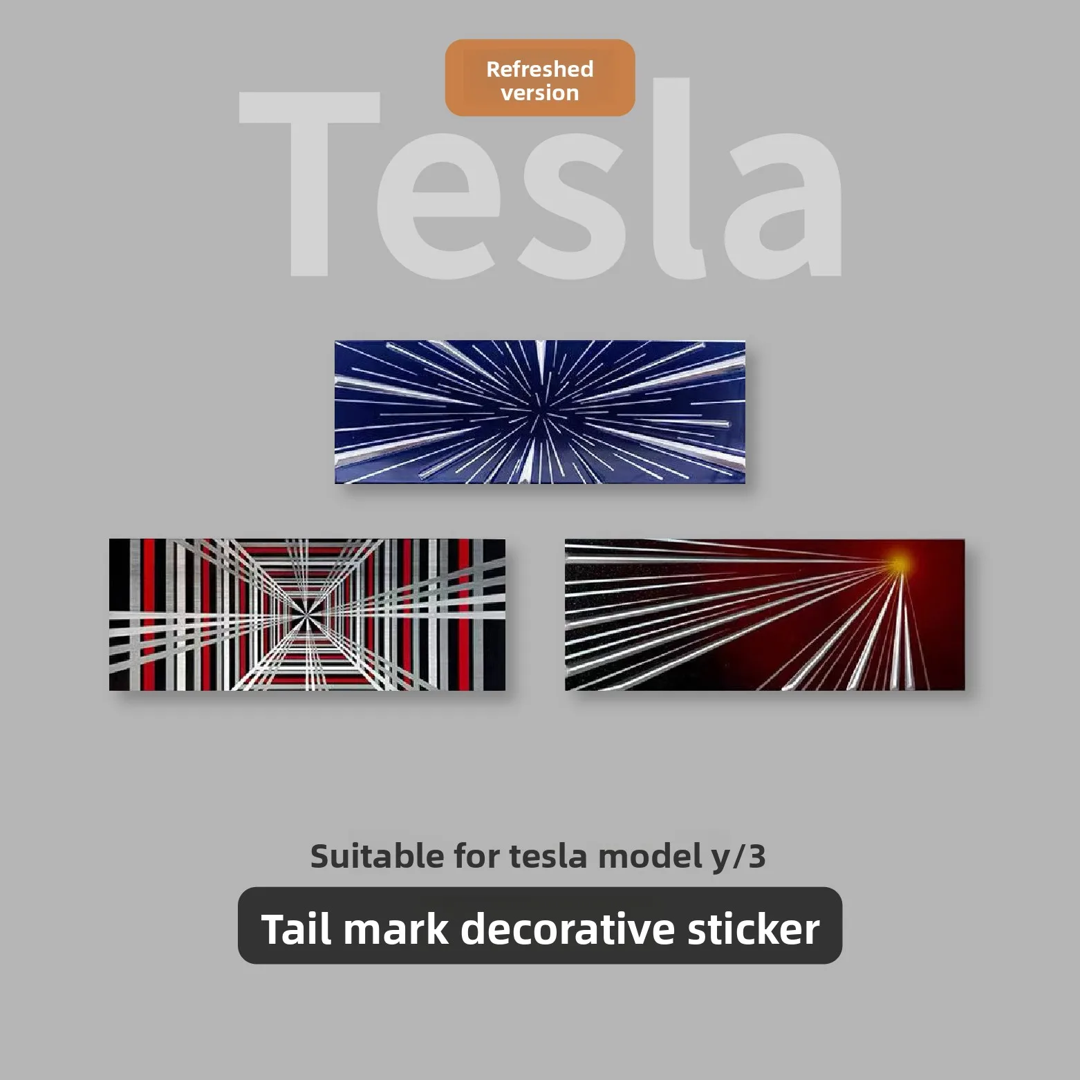 

For Tesla Model 3/Y First Edition tail label PLAID3D high-performance car logo metal accessories