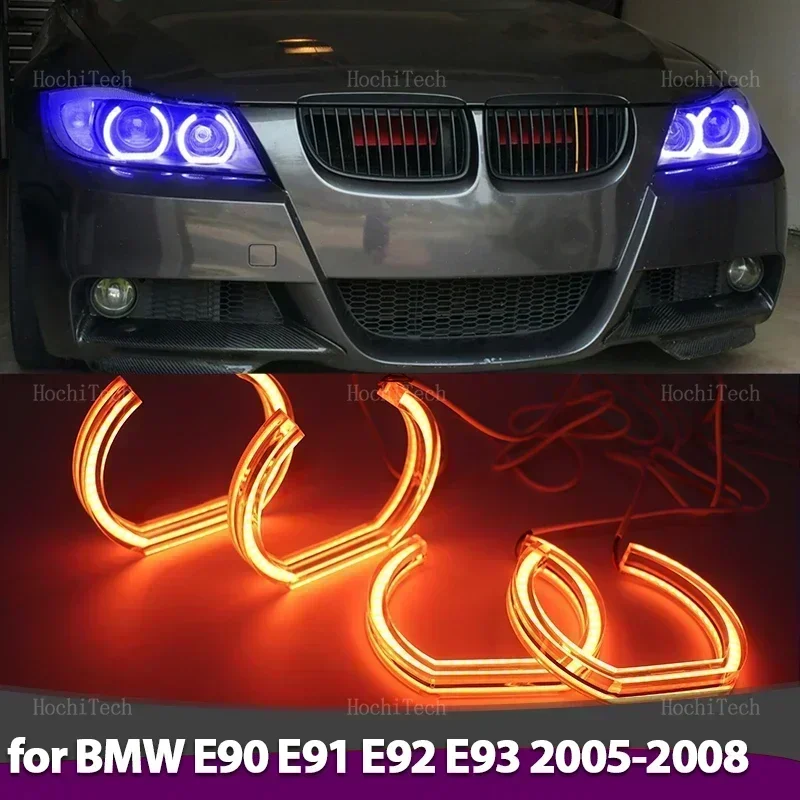 

Многоцветные световые кольца APP Control DRL LED Angel Eyes Kit для BMW 3 серии E90 E91 Pre-LCI 2005-2008 ксеноновые фары