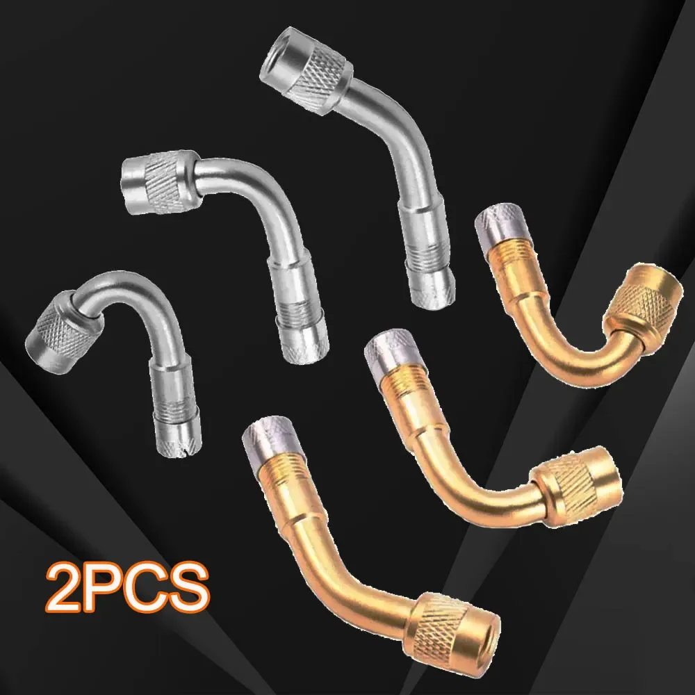 

2Pcs Motorcycle 45 90 135 Degree Angle Bent Valve Adaptor Tyre Tube Valve Extension Adapter for Truck Car Moto Bike