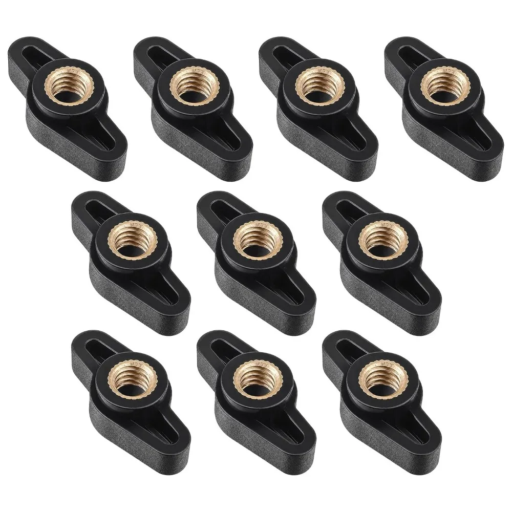 10pcs Practical Hand Tighten Thumb Screw Knobs Anti-slip Through Hole Hand Screw Nuts Easy Grip Threaded Knobs Woodworking Jigs