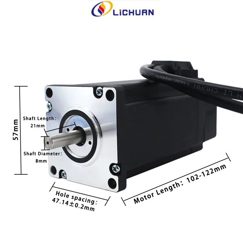 Lichuan Nema 24 Stepper Motor Kit 2 Phase 2.8N.m~4.8N.m 4.5A~5.8A 485 Bus 2-phase Closed-loop Stepper CNC Kit Engraving Milling