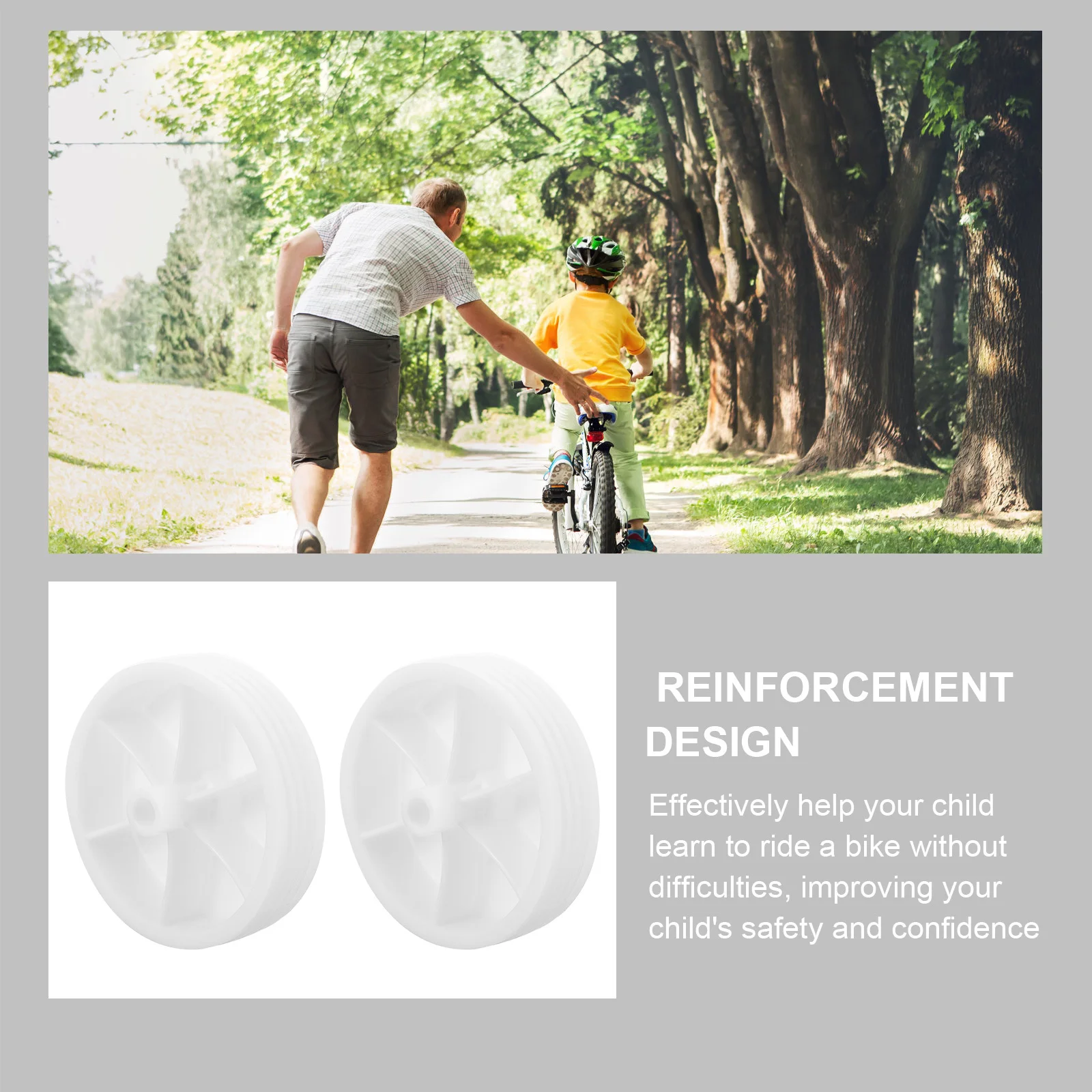 

1Pair Bike Balance Wheel Reinforced Design Easy Install Thick Strong Wheels Bike Tire Replaceable Train Wheels