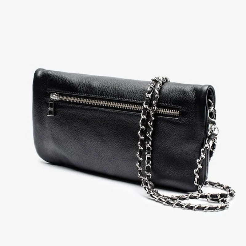 2024 New Women Fashion Shoulder Bag Retro Design Diamond Chain Bag Black PU Leather High Quality Ladies Crossbody Bag