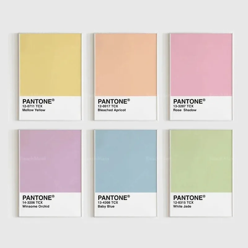 Impresiones de Pantone en colores Pastel, arte de pared, lienzo estético de Arte Moderno