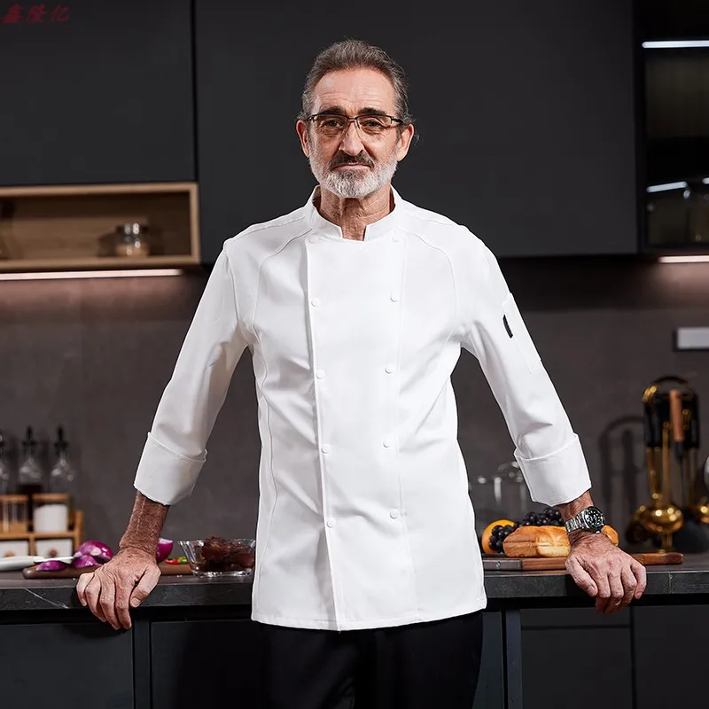 ホテルシェフ制服レストランシェフ作業服ケーキショップパン屋洋食レストランウェイター秋のキッチン服