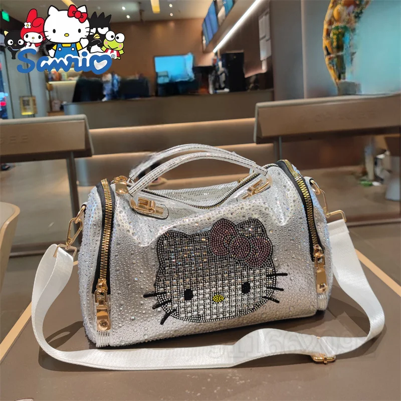 Tas Tangan Berlian Wanita Baru Hello Kitty Tas Bahu Berlian Wanita Modis Tas Wanita Kartun Kapasitas Besar Kualitas Tinggi