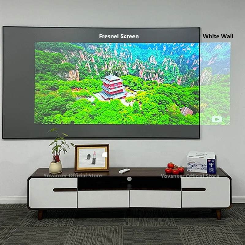 Triple Dedicated Fresnel Pro Long Throw Projector Screen 120