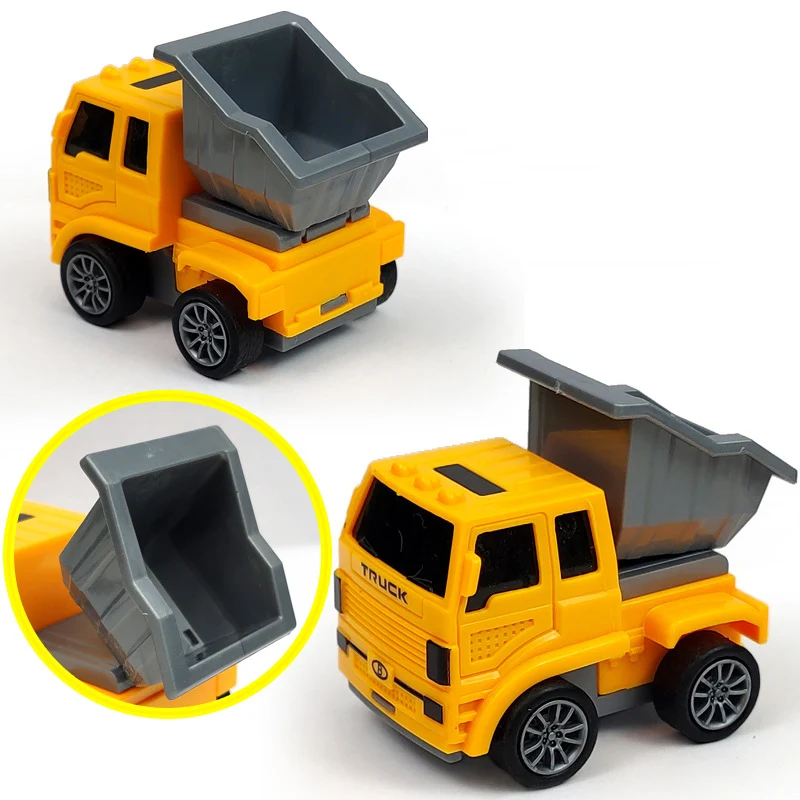 Vehículo de ingeniería de simulación de dibujos animados para niños, Mini excavadora extraíble, camión mezclador, juguete de construcción, rompecabezas